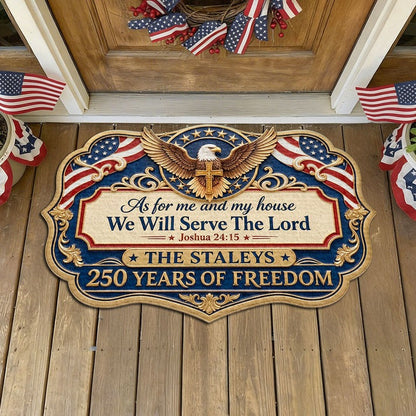 We Will Serve The Lord Foor Mat Personalized Custom Shape Doormat Gift For Home - Pvr