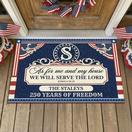 Personalized As For Me And My House We Will Serve The Lord Doormat Gift For Home - Pvr