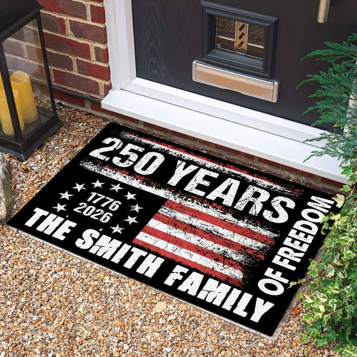 Personalized Liberty Lives In Our Home Doormat 250 Years Of Freedom Floor Mat Gift Ideas - Pvr
