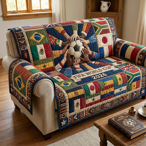 World Cup Quilted Sofa Cover 2026 Soccer Unity 26 Gifts For Soccer Lovers - Pvr