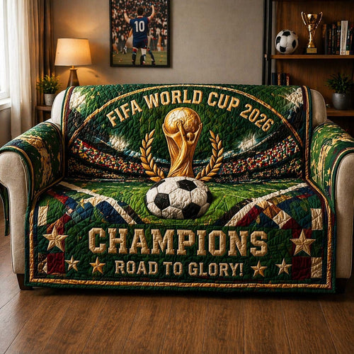 World Cup Quilted Sofa Cover Champions 2026 Tournament Golden Best Gifts For Family Day - Pvr