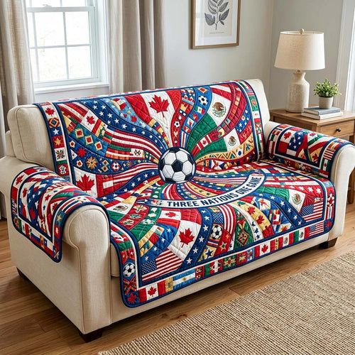 World Cup Quilted Sofa Cover Three Nations One Game Best Gifts For Family Day - Pvr