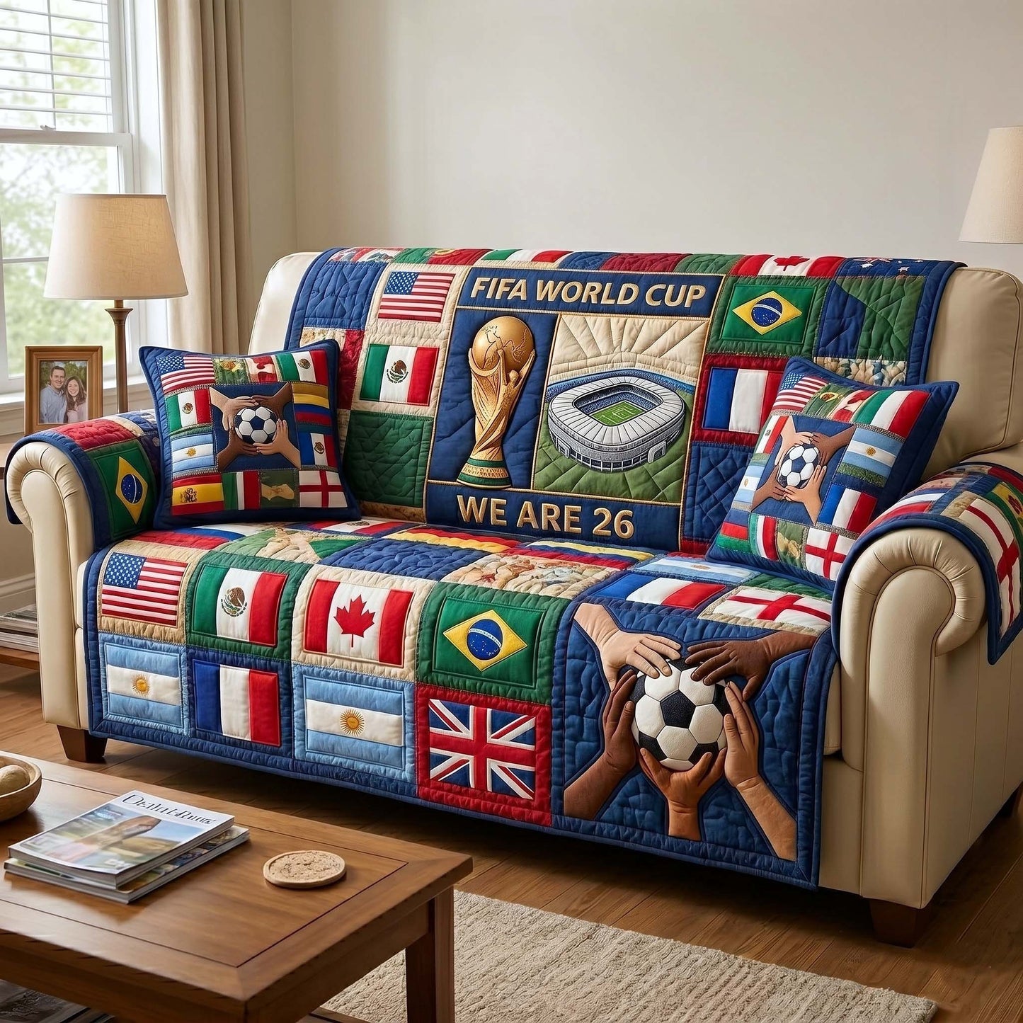 World Cup Quilted Sofa Cover We Are 26 Championship Trophy Best Gifts For Sports Fans - Pvr
