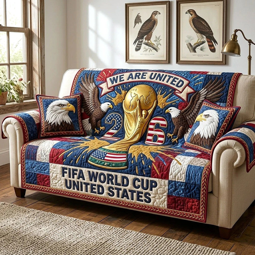 World Cup Quilted Sofa Cover We Are United United States Best Gifts For Mother - Pvr