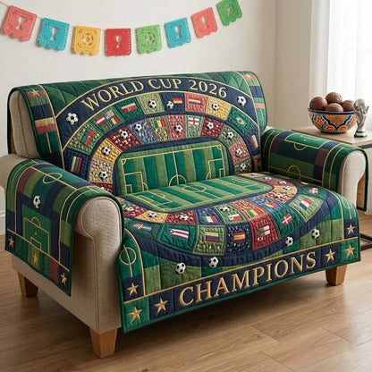 World Cup Quilted Sofa Cover World Cup 2026 Soccer With Flags Best Gifts For Family Day - Pvr