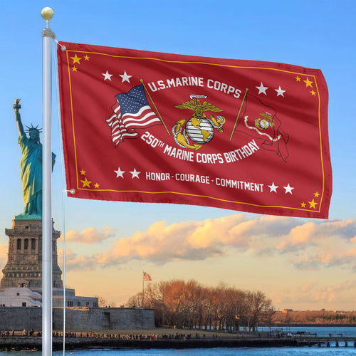 US Marine Corps 250th Flag Independence Day Outdoor Decor Gift Idea - Pvr