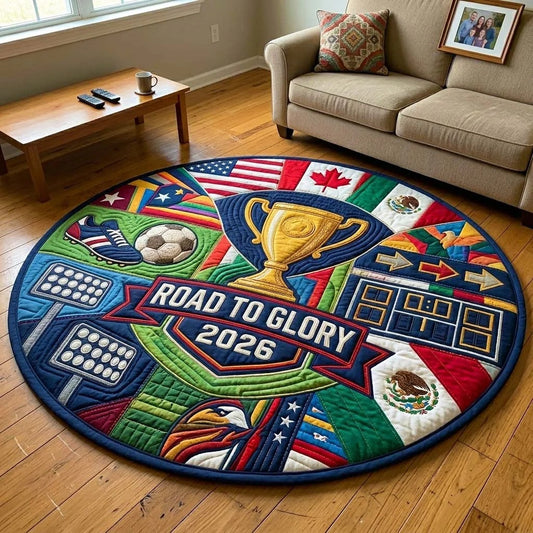 World Cup Quilted Round Mat Championship Trophy Soccer Best Gifts For Mom - Pvr