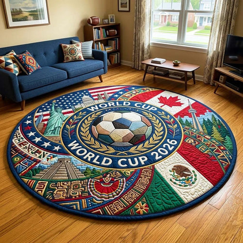 World Cup Quilted Round Mat Host Countries United Nations Best Gifts For Father's Day - Pvr