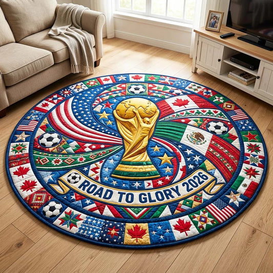 World Cup Quilted Round Mat United Flags Soccer 2026 Best Gifts For Mom - Pvr