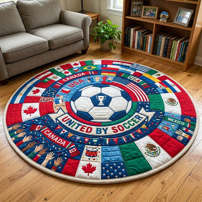 World Cup Quilted Round Mat USA United By Soccer Best Gifts For Grandma - Pvr