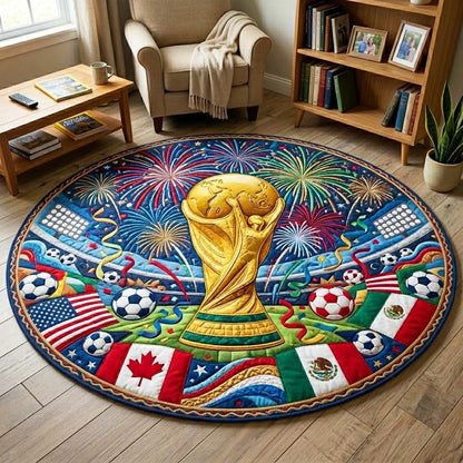 World Cup Quilted Round Mat World Cup Trophy 2026 Best Gifts For Father's Day - Pvr