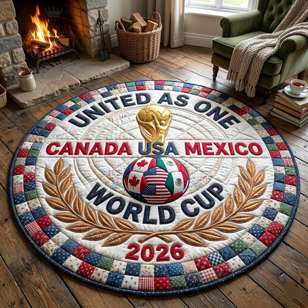 World Soccer Runner Quilted Round Mat United As One Best Gifts For Grandpa - Pvr