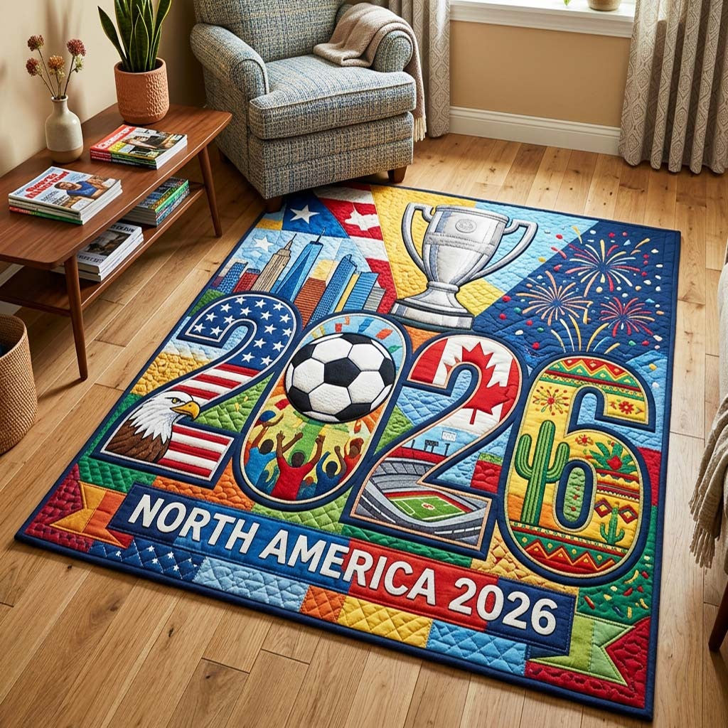World Cup Quilted Area Rug 2026 North America Best Gifts For Sports Lovers - Pvr