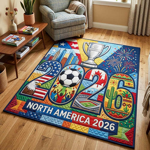 World Cup Quilted Area Rug 2026 North America Best Gifts For Sports Lovers - Pvr