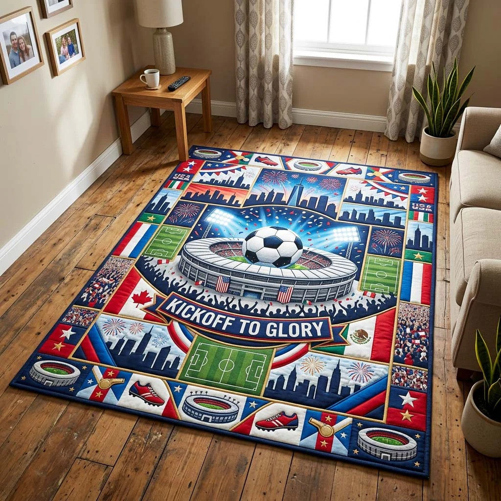 World Cup Quilted Area Rug 2026 Tournament Glory Best Gifts For Family Day - Pvr