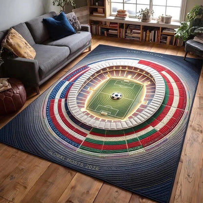 World Cup Quilted Area Rug Football Hallway Runner Best Gifts For Father's Day - Pvr