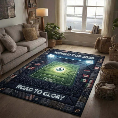 World Cup Quilted Area Rug Football Pitch FIFA 2026 Best Gifts For Father's Day - Pvr