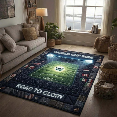 World Cup Quilted Area Rug Football Pitch FIFA 2026 Best Gifts For Father's Day - Pvr