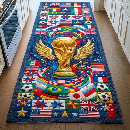 World Cup Quilted Area Rug Global Football Runner Best Gifts For Father's Day - Pvr