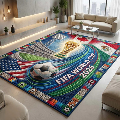 World Cup Quilted Area Rug Host Countries National Flags Best Gifts For Her - Pvr