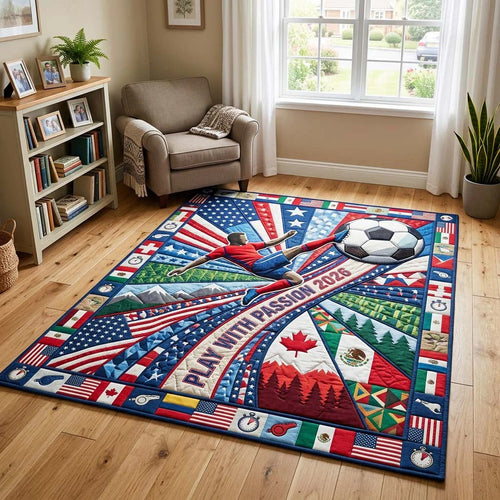 World Cup Quilted Area Rug Play With Passion 2026 Best Gifts For Father's Day - Pvr