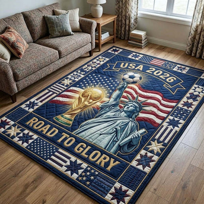 World Cup Quilted Area Rug Statue Of Liberty Road To Glory Best Gifts For Father's Day - Pvr
