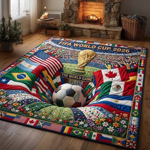 World Cup Quilted Area Rug The World Game 2026 Best Gifts For Father's Day - Pvr