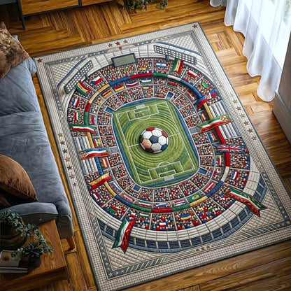 World Soccer Runner Quilted Area Rug International Flags Best Gifts For Football Lovers - Pvr