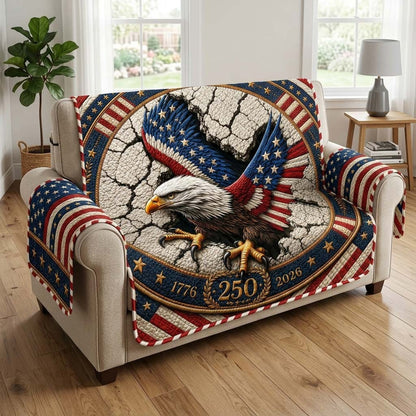250th Anniversary USA Quilted Sofa Cover America 250 Years Best Gifts For Her - Pvr