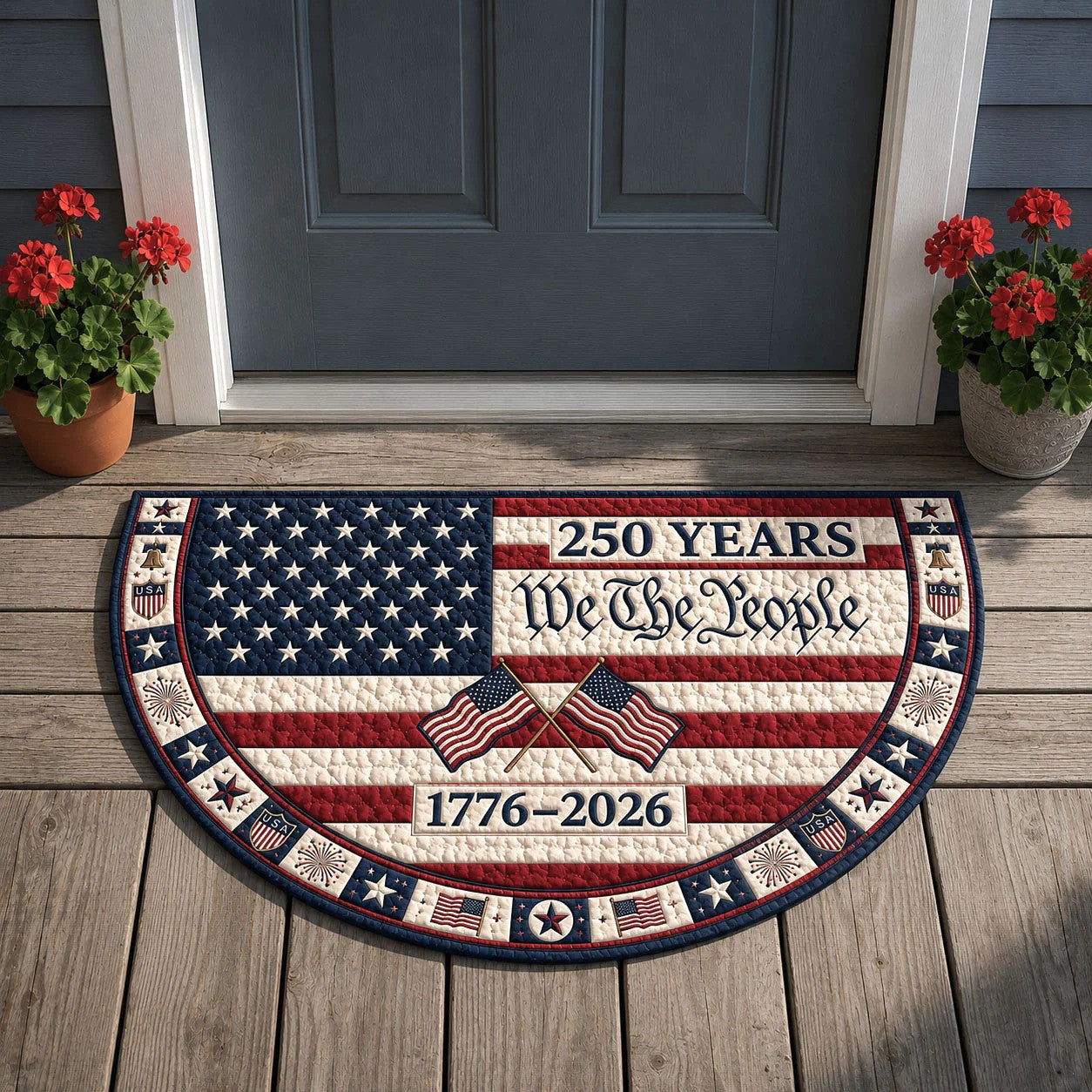 250th Anniversary US Quilted DoorMat We The People 1776 2026 Best Gifts For Mother - Pvr