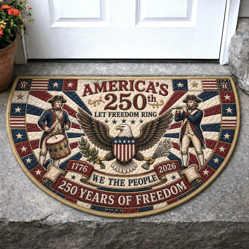 250th Anniversary USA Quilted Welcome mat Let Freedom Ring 250th Best Gifts For Father's Day - Pvr