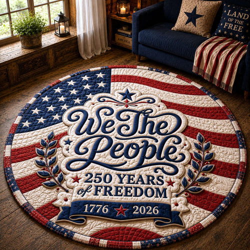 250th Anniversary US Quilted Round Mat American Flag Best Gifts For Mother - Pvr