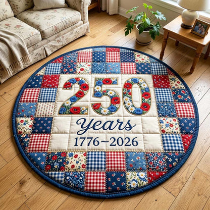 250th Anniversary USA Quilted Round Mat America Land Of The Free Gift For Patriot - Pvr