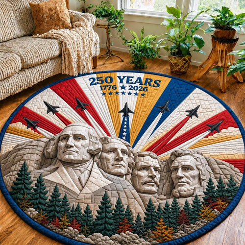 250th Anniversary USA Quilted Round Mat America's Birthday Best Gifts For Family Day - Pvr