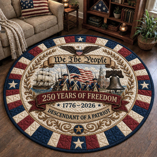 250th Anniversary USA Quilted Round Mat Celebrate America's 250th Gifts For Him - Pvr