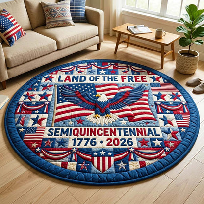 250th Anniversary USA Quilted Round Mat Eagle Spreads Wings Best Gifts For Father's Day - Pvr