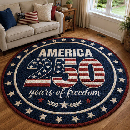 250th Anniversary USA Quilted Round Mat July 4 1776 July 4 2026 Gifts For Wife - Pvr
