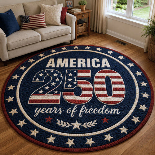 250th Anniversary USA Quilted Round Mat July 4 1776 July 4 2026 Gifts For Wife - Pvr
