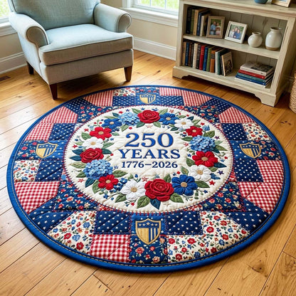 250th Anniversary USA Quilted Round Mat We The People Patriotic Gift For Dad - Pvr