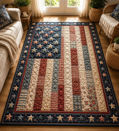 250th Anniversary US Quilted Area Rug America 250th Anniversary Best Gifts For Father's Day - Pvr
