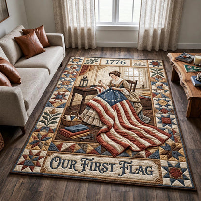 250th Anniversary US Quilted Area Rug Our First Flag Best Gifts For Mom - Pvr