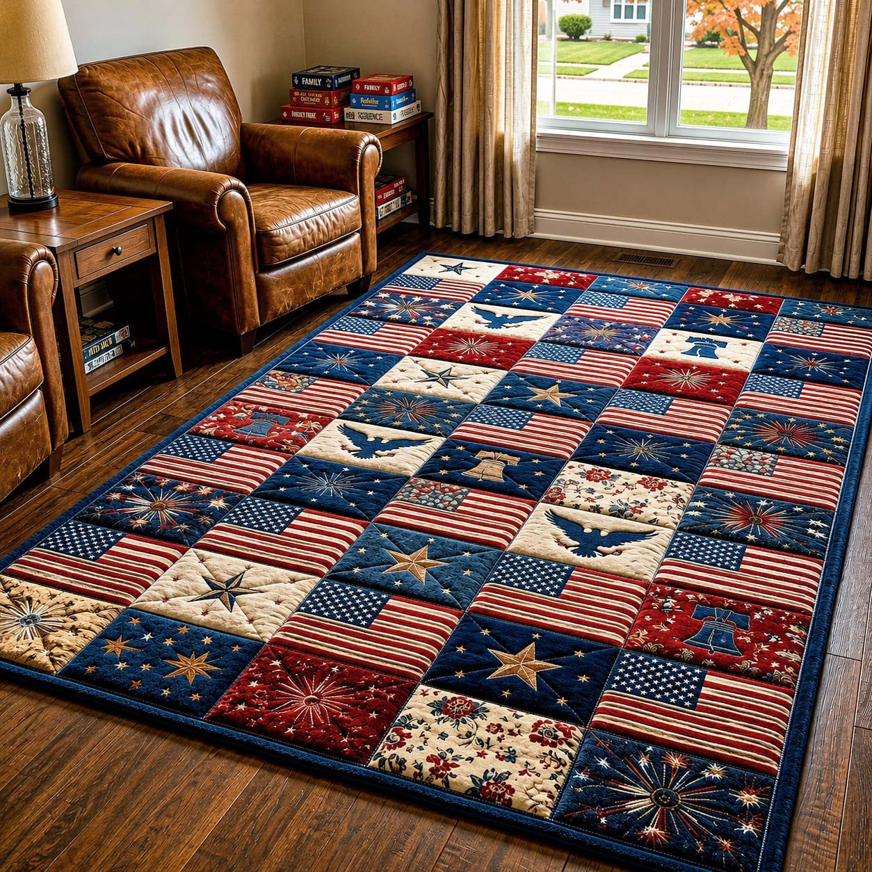 250th Anniversary USA Quilted Area Rug America Celebrates 250Th Anniversary Gifts For Men - Pvr