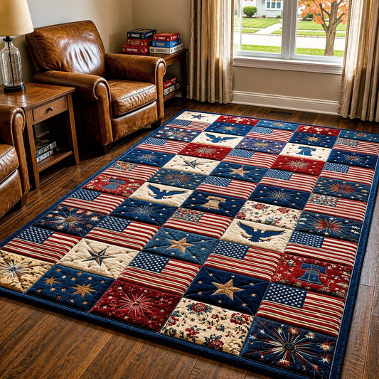250th Anniversary USA Quilted Area Rug America Celebrates 250Th Anniversary Gifts For Men - Pvr