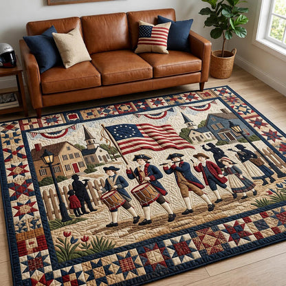 250th Anniversary USA Quilted Area Rug Patriotic American 250 Years Best Gifts For Fans - Pvr