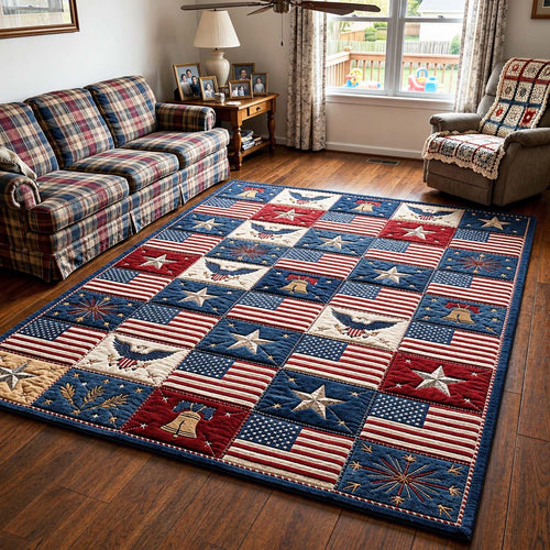 250th Anniversary USA Quilted Area Rug We The People Patriotic Gifts For Him - Pvr