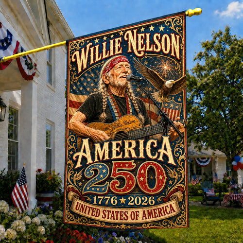 Willie Nelson 250th Anniversary 1776-2026 Flag Willie Nelson Merch Fan Gift Idea - Pvr