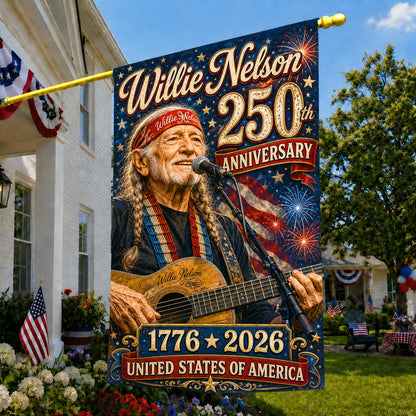 Willie Nelson 250Th Anniversary Flag Willie Nelson Merch Gift For Game Day Super Fans - Pvr