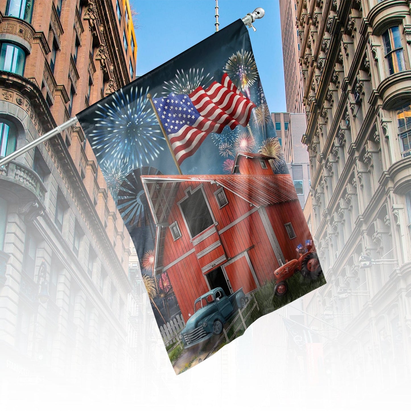 American Celebration Barn Summer Flag 4Th Of July House Flag - Pvr