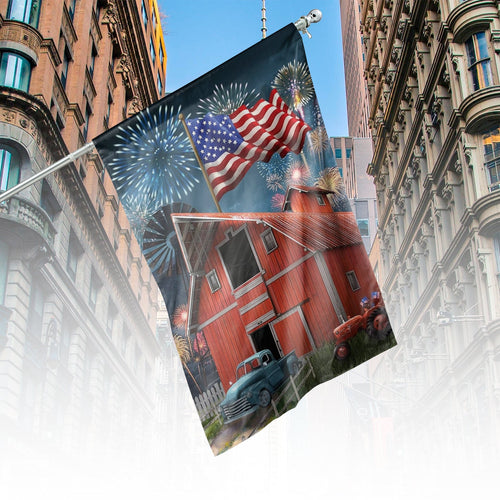 American Celebration Barn Summer Flag 4Th Of July House Flag - Pvr