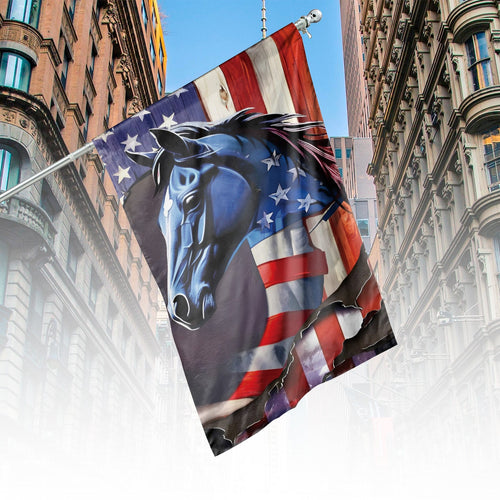 USA 250 Years Of Freedom Horse Flag 4th Of July Outdoor Decor Patriotic Gifts - Pvr